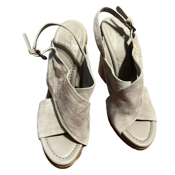 VINCE Helena Wooden Heel Sandal size 10 - Picture 2 of 10